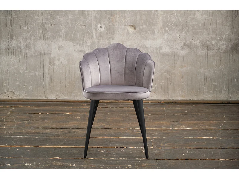 Chaise - argent Velours - SALLY