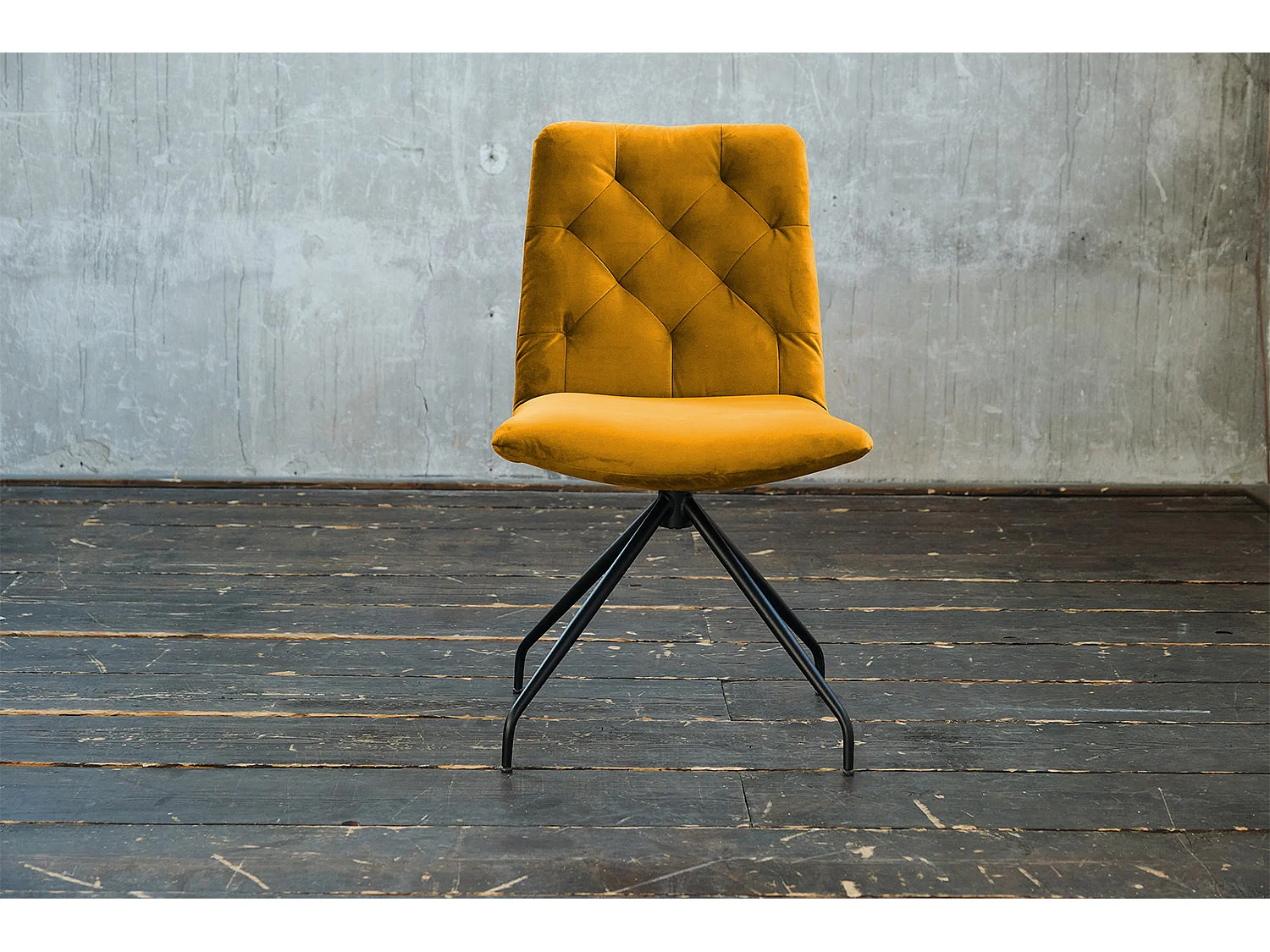 Fauteuil - jaune Velours - CHARME