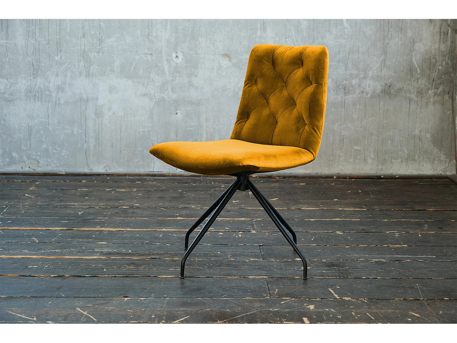 Fauteuil - jaune Velours - CHARME