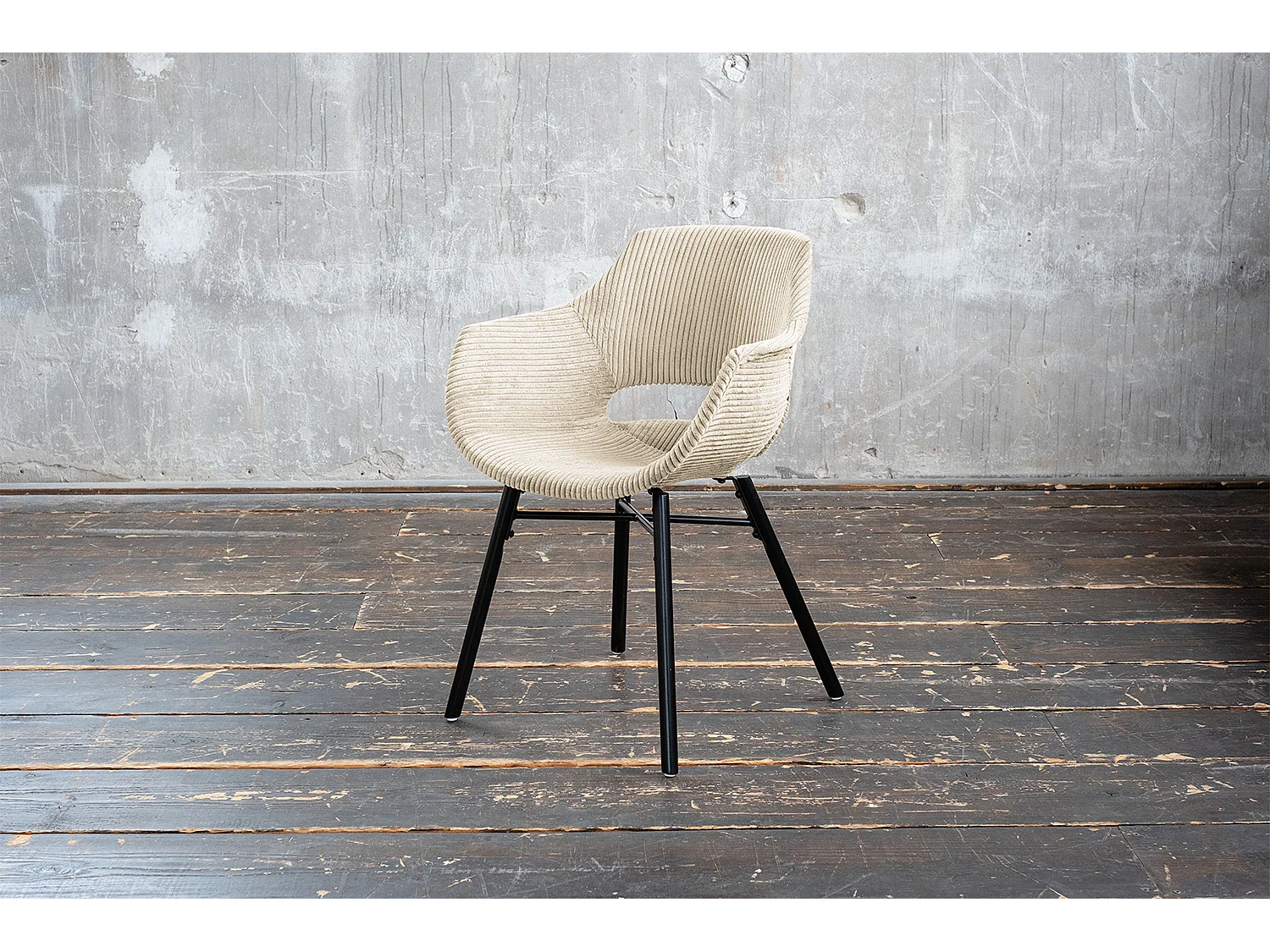 Esszimmerstuhl - Cremeweiß Cord - ZAJA