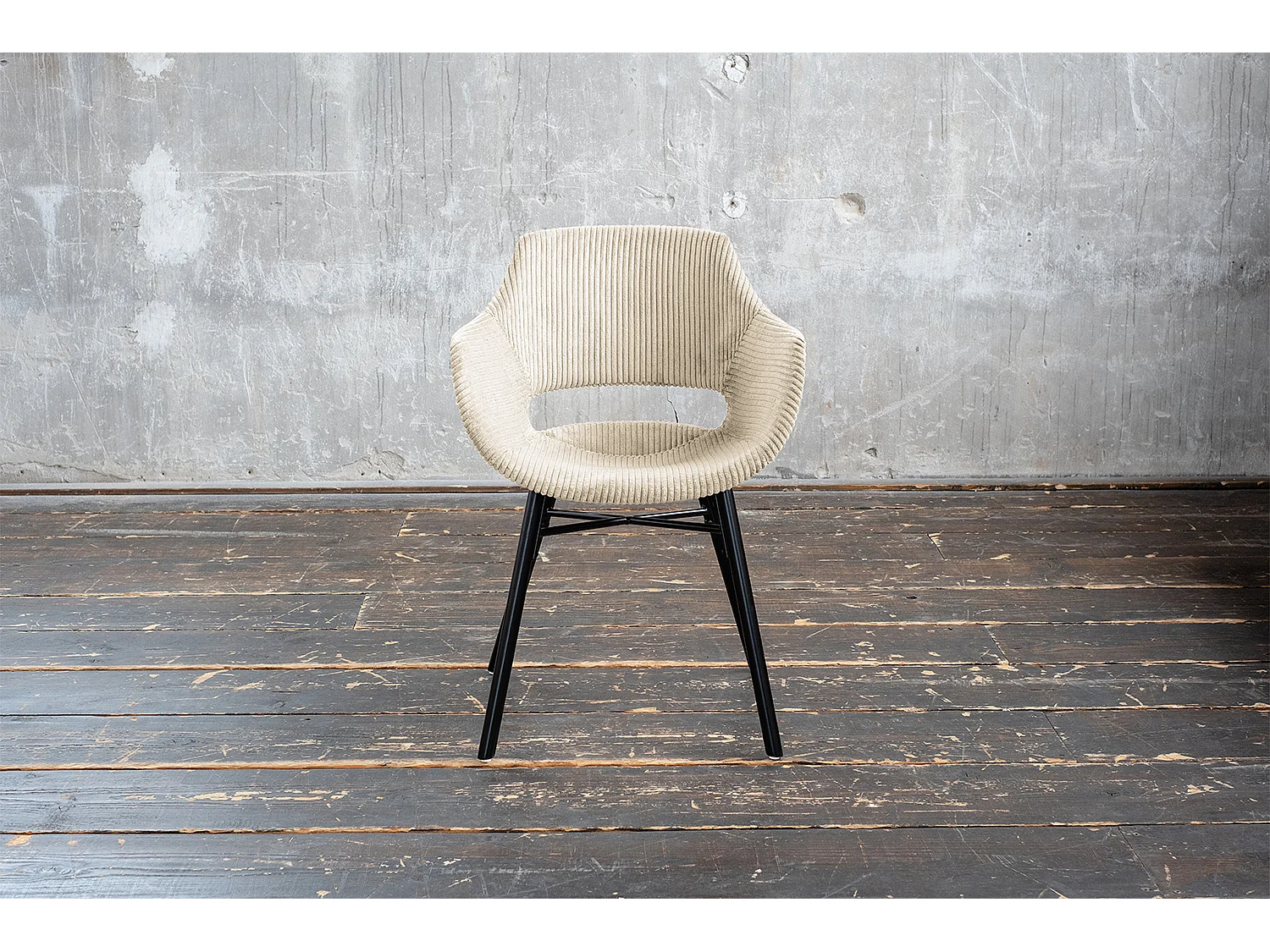 Esszimmerstuhl - Cremeweiß Cord - ZAJA