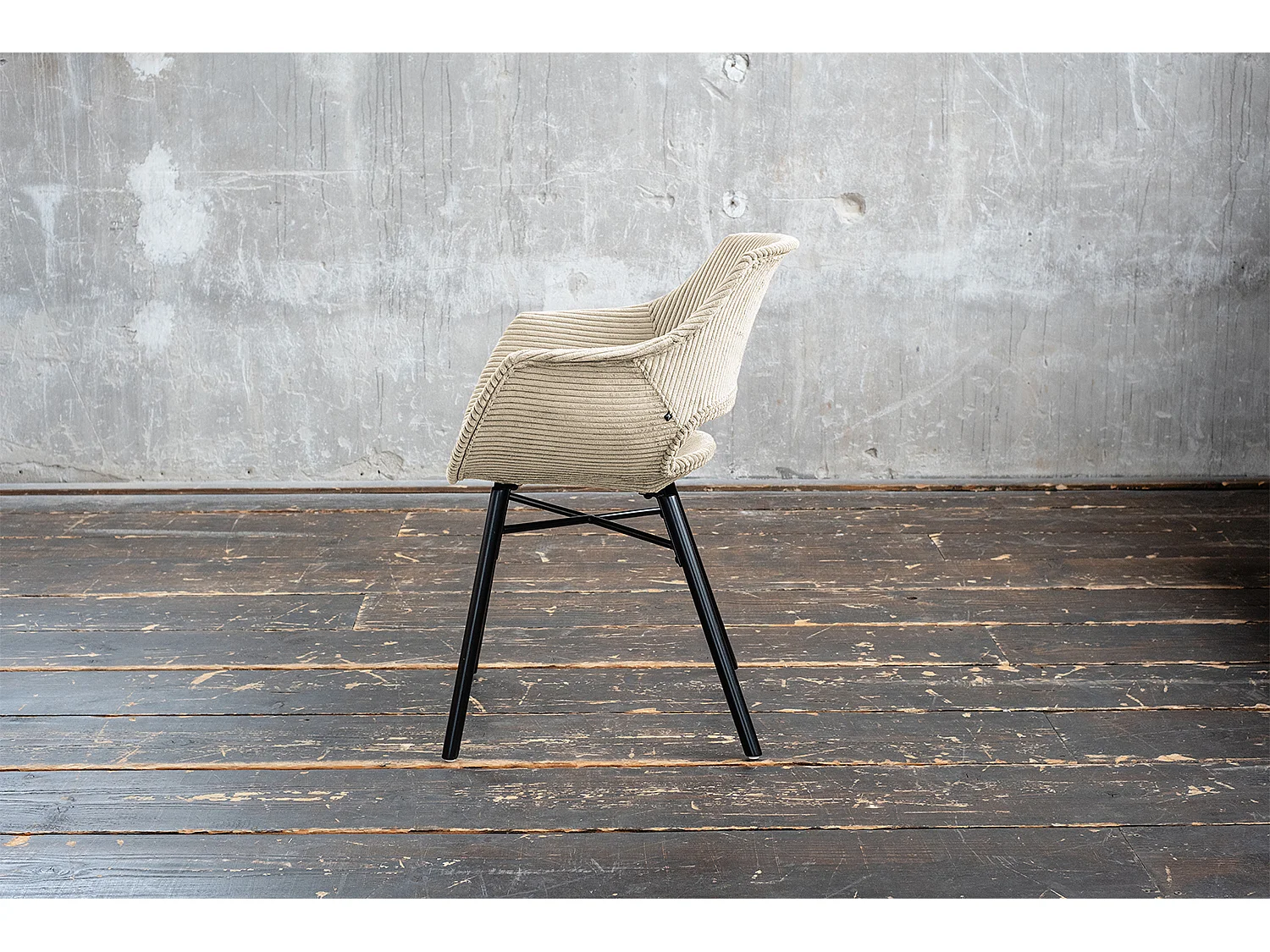 Esszimmerstuhl - Cremeweiß Cord - ZAJA