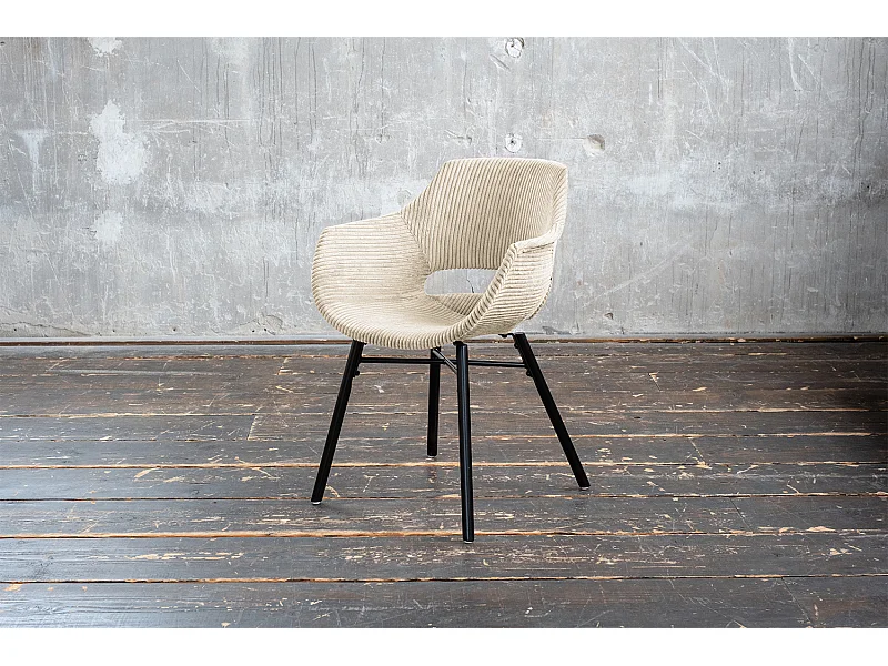 Esszimmerstuhl - Cremeweiß Cord - ZAJA