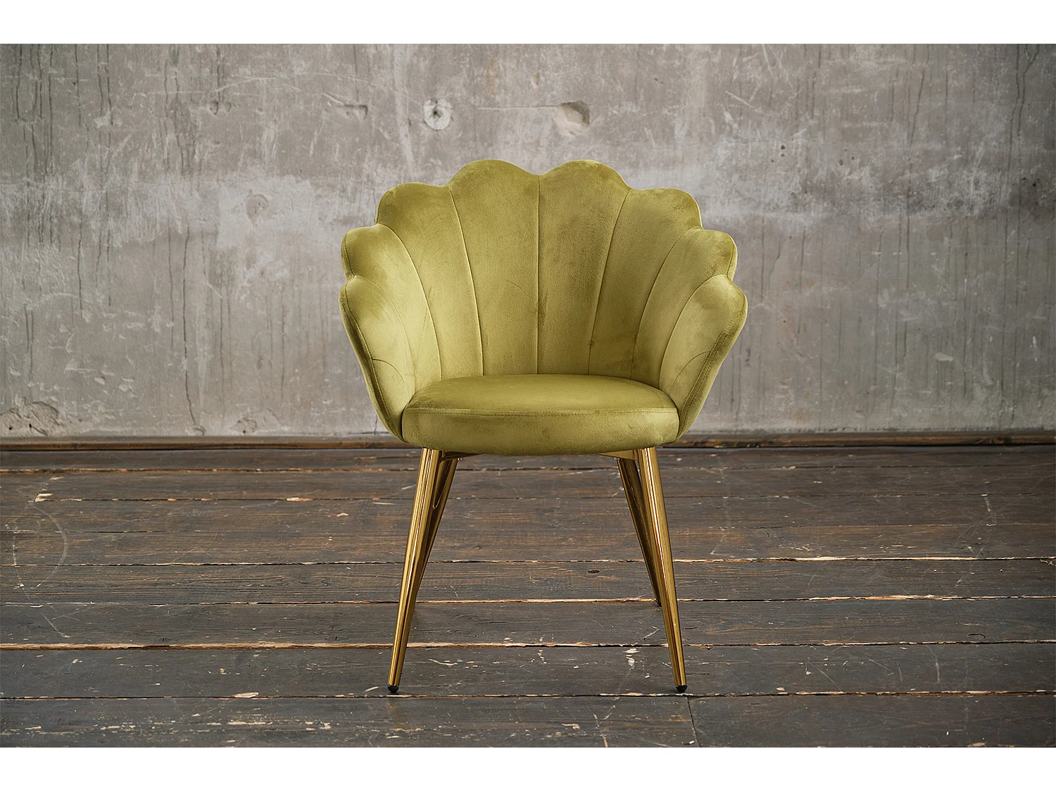 Chaise rembourrée - Vert Velours - CARLA