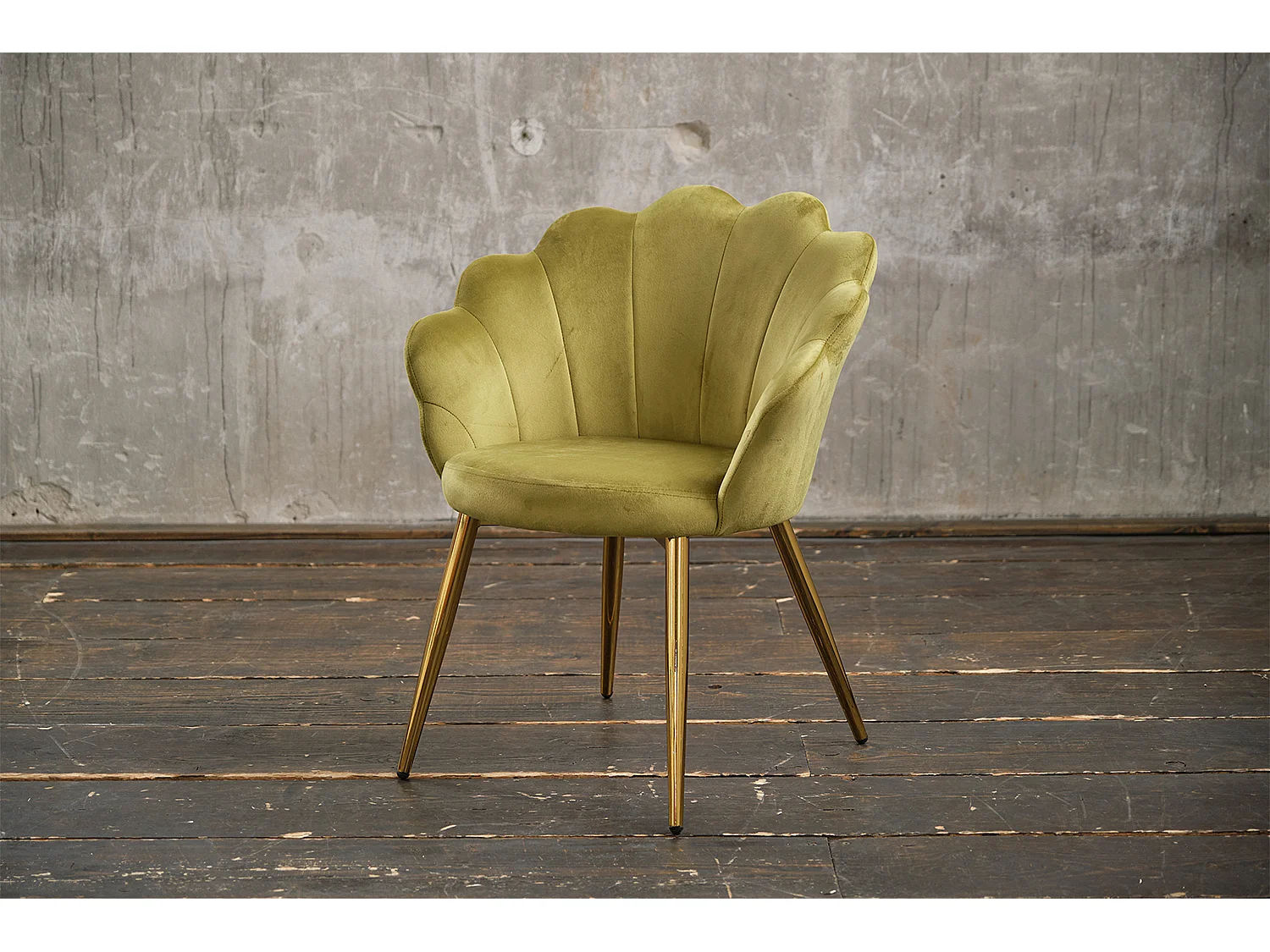 Chaise rembourrée - Vert Velours - CARLA