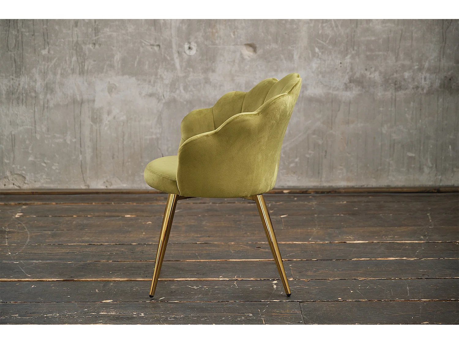 Chaise rembourrée - Vert Velours - CARLA