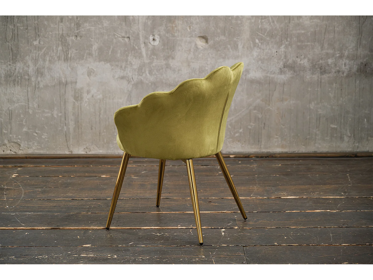 Chaise rembourrée - Vert Velours - CARLA