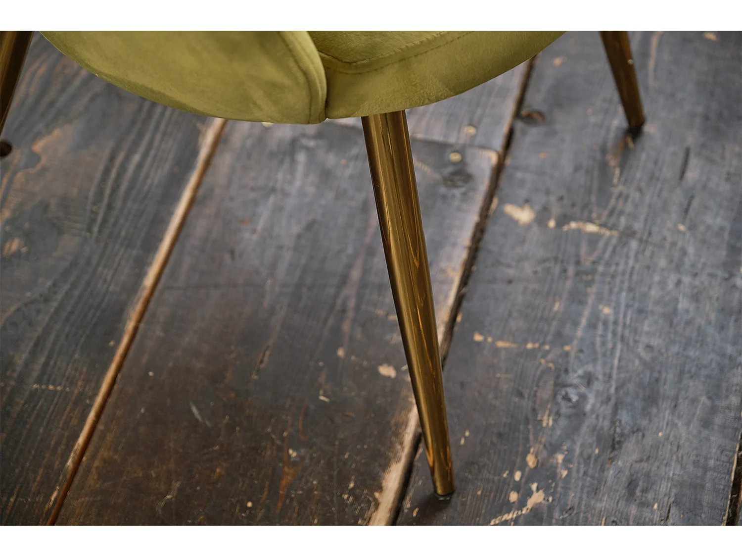 Chaise rembourrée - Vert Velours - CARLA