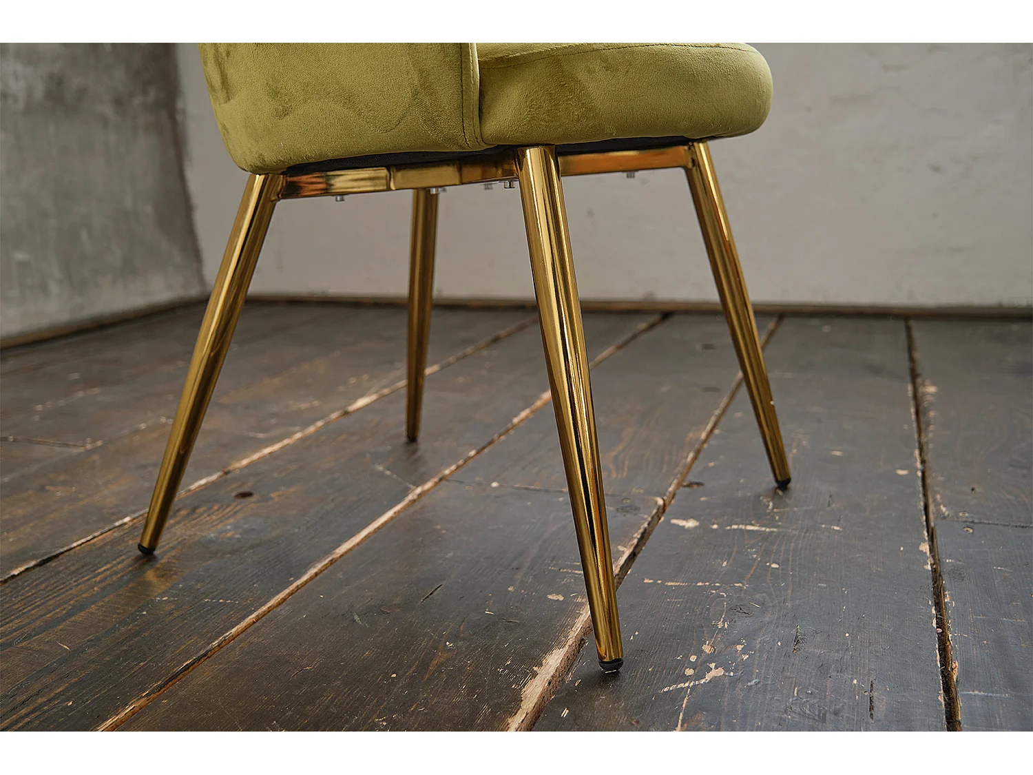Chaise rembourrée - Vert Velours - CARLA