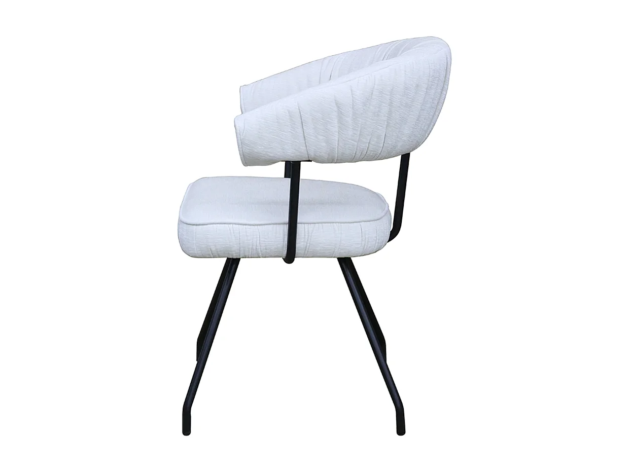 Esszimmerstuhl - Cremeweiß Webstoff - RUNA