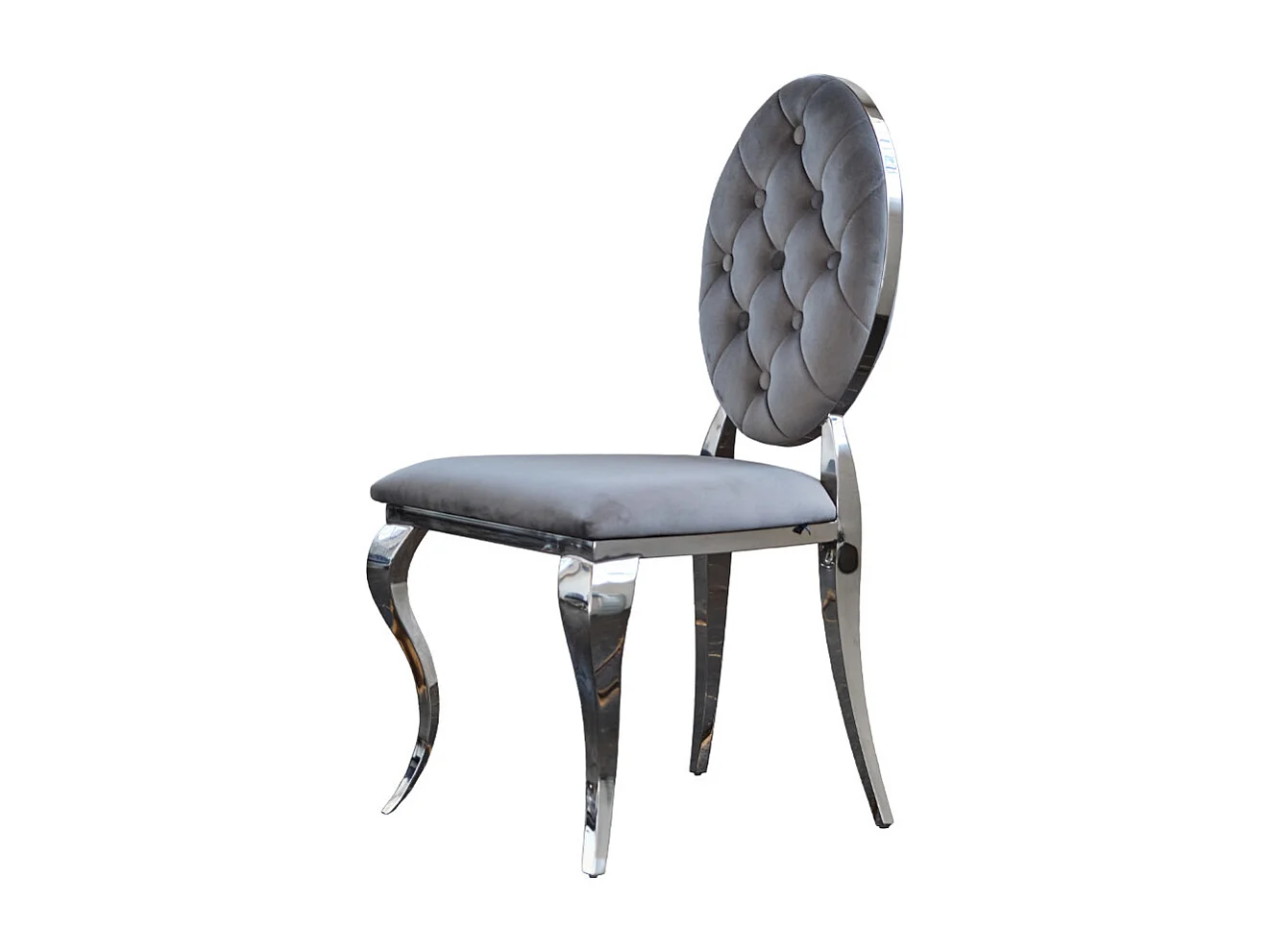 Chaise rembourrée - Gris Velours - LINDA