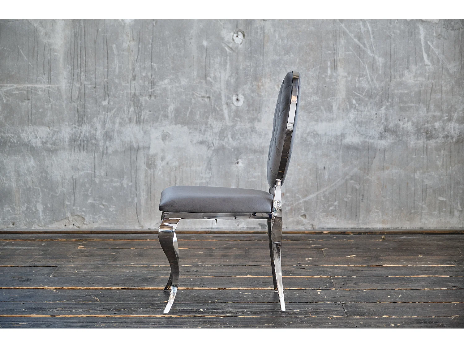 Chaise rembourrée - Gris Velours - LINDA
