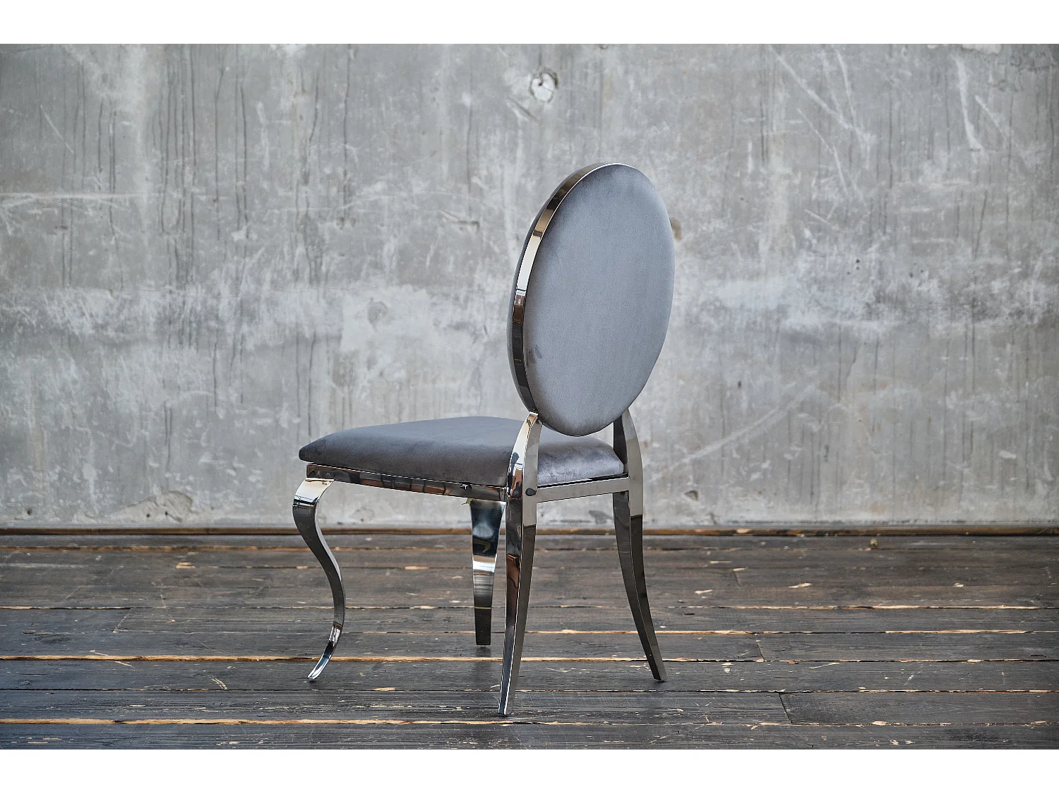 Chaise rembourrée - Gris Velours - LINDA