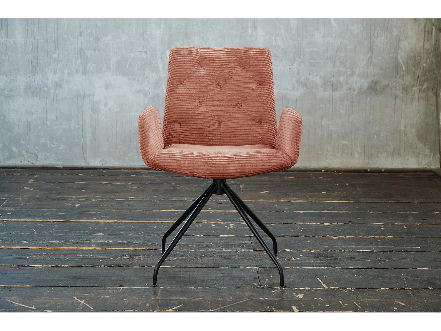 Fauteuil - marron Velours côtelé - CHARME