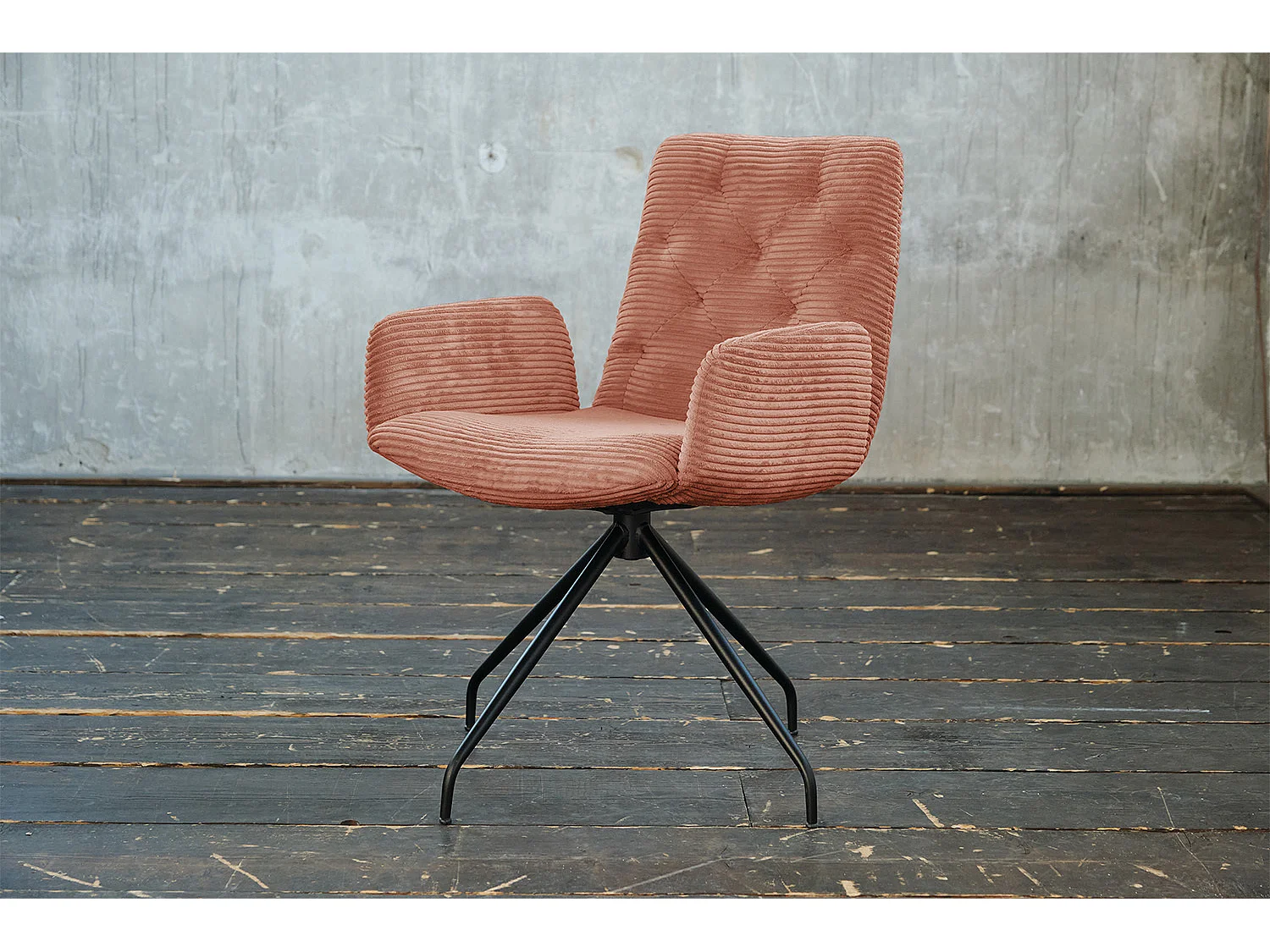 Fauteuil - marron Velours côtelé - CHARME