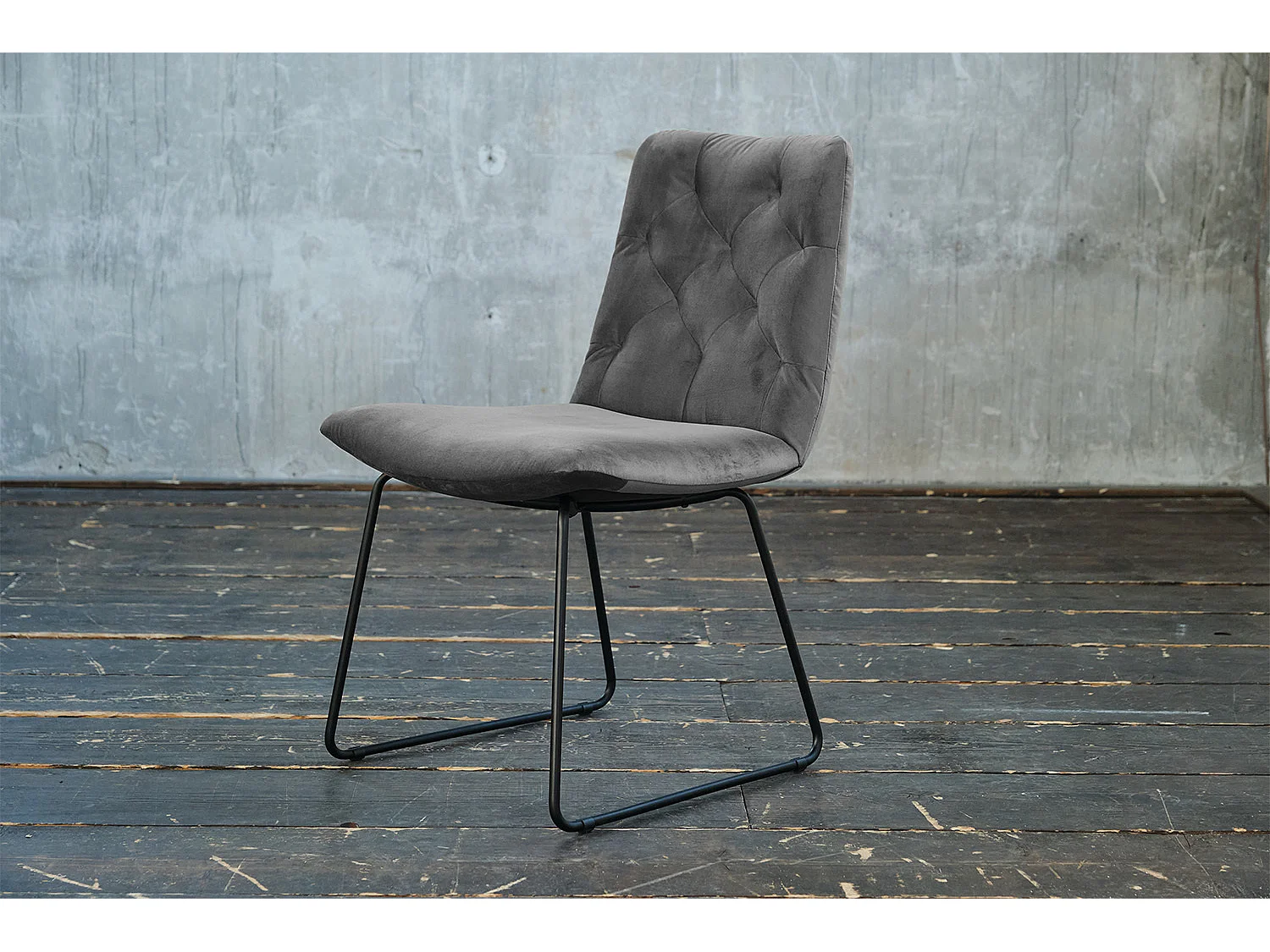 Silla - gris piedra terciopelo - CHARME