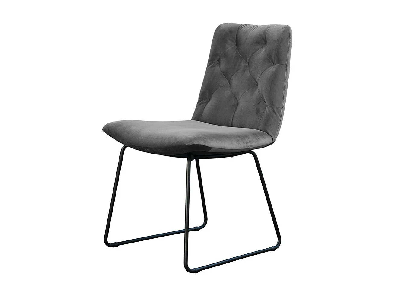 Sedia imbottita - grigio pietra velluto - CHARME