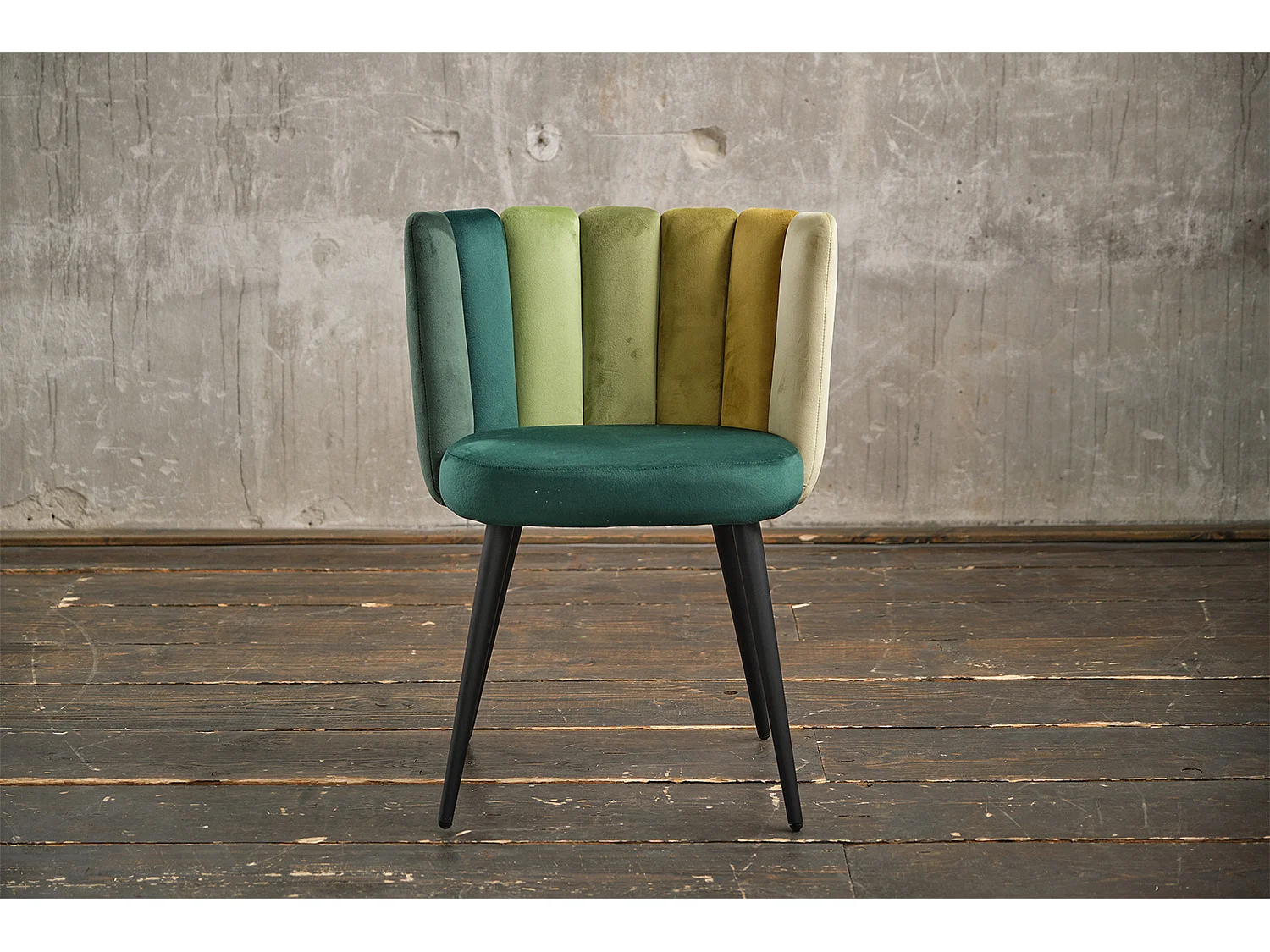 Chaise rembourrée - Vert Velours - JADA