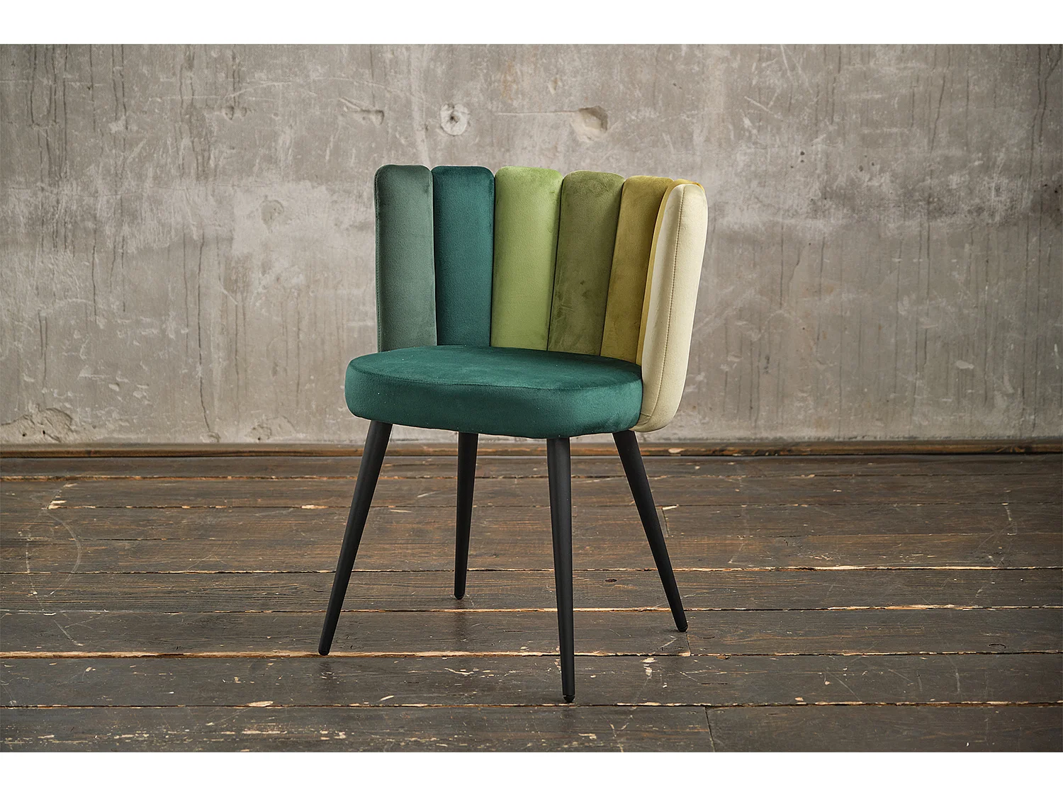 Chaise rembourrée - Vert Velours - JADA