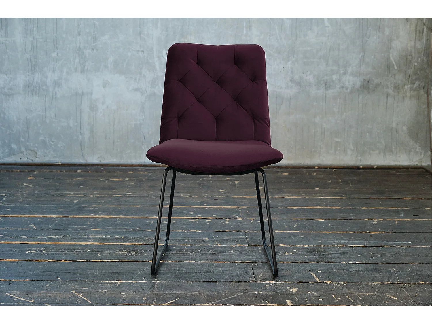 Sedia imbottita - Violetta velluto - CHARME