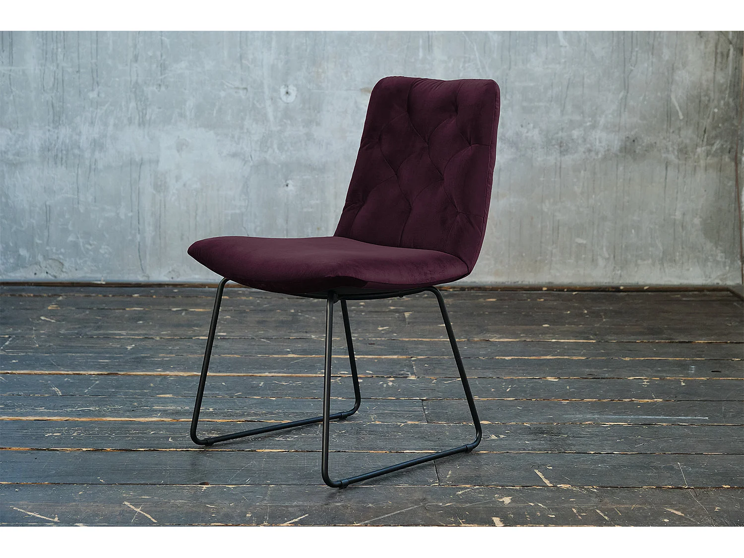 Sedia imbottita - Violetta velluto - CHARME