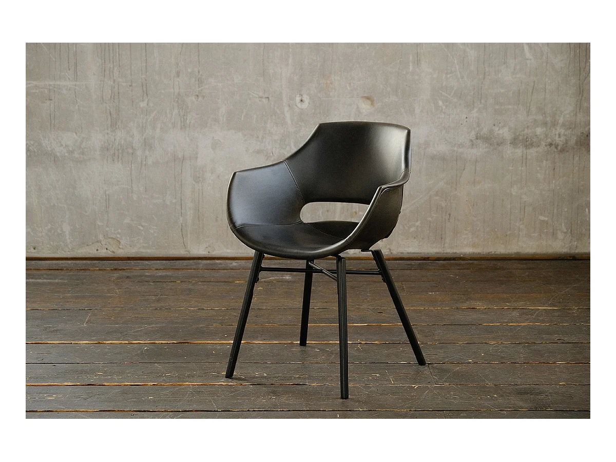 Chaise - Noir similicuir - ZAJA