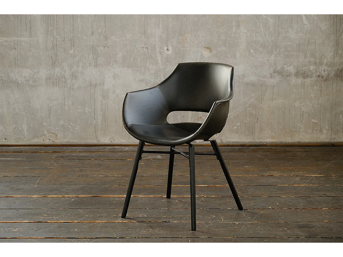 Chaise - Noir similicuir - ZAJA