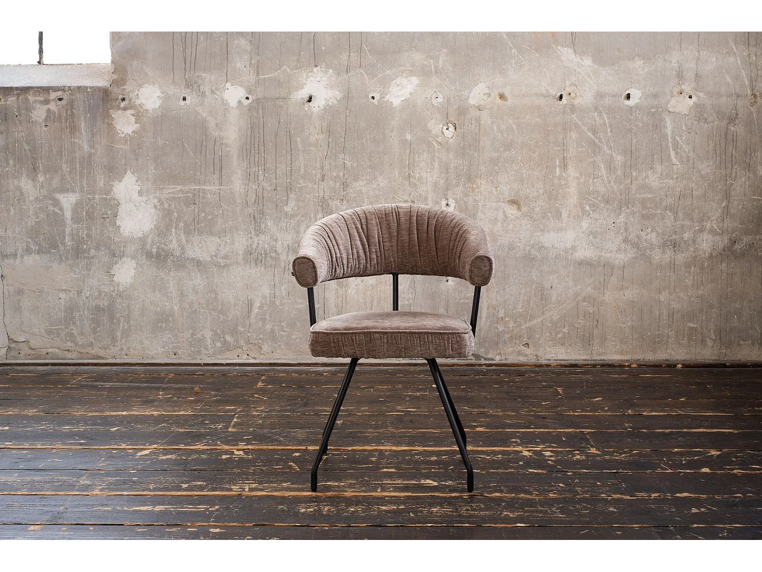 Chaise - marron tissu tissé - RUNA