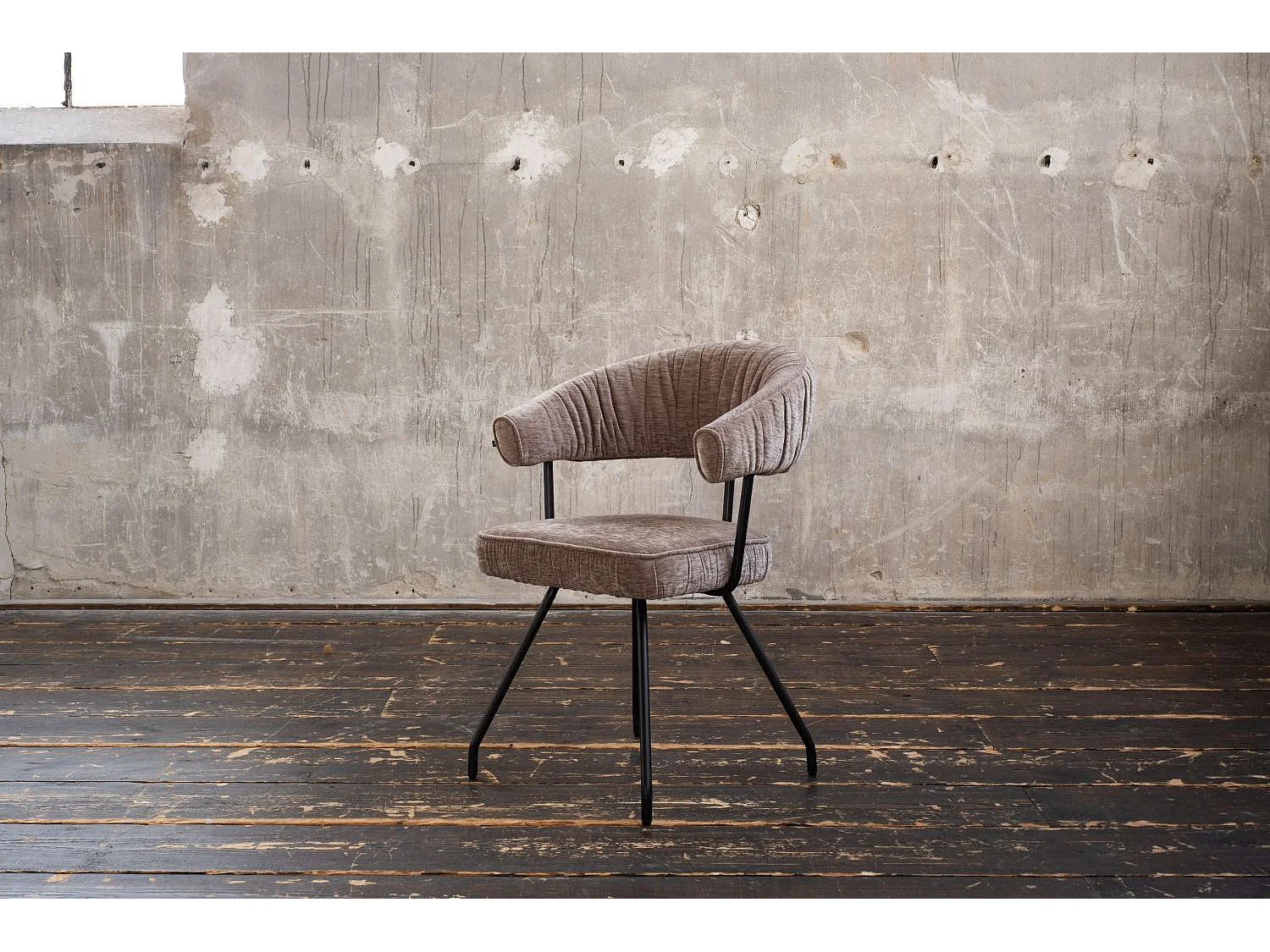 Chaise - marron tissu tissé - RUNA