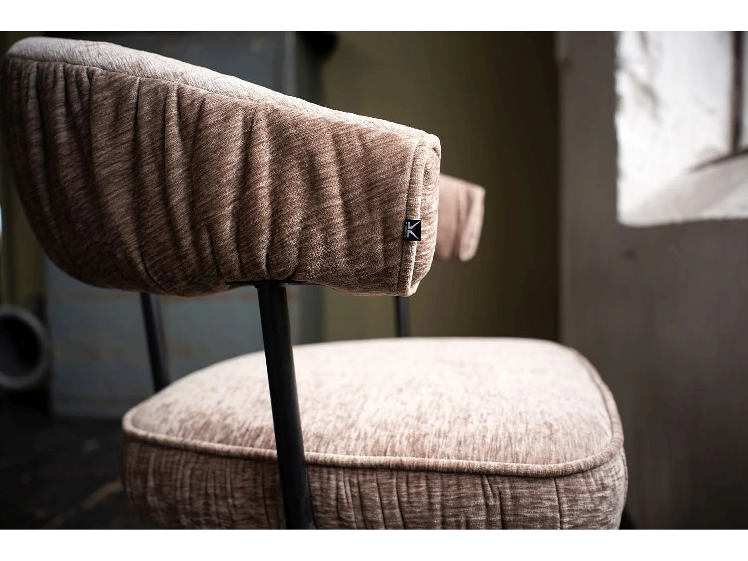 Chaise - marron tissu tissé - RUNA