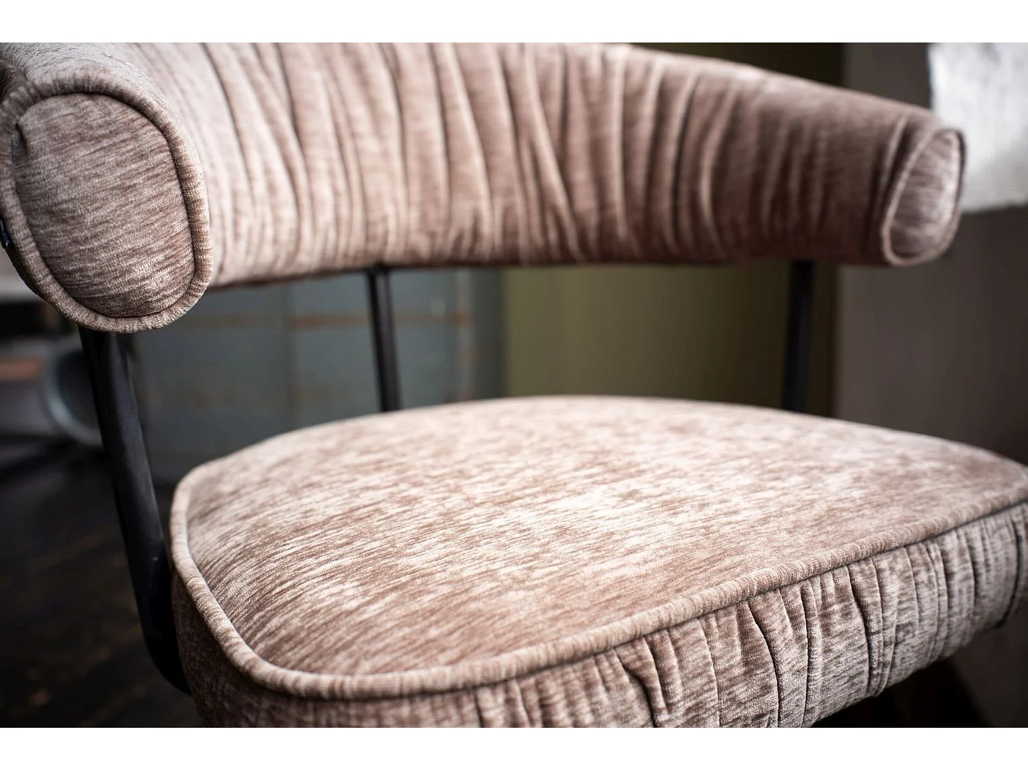 Chaise - marron tissu tissé - RUNA