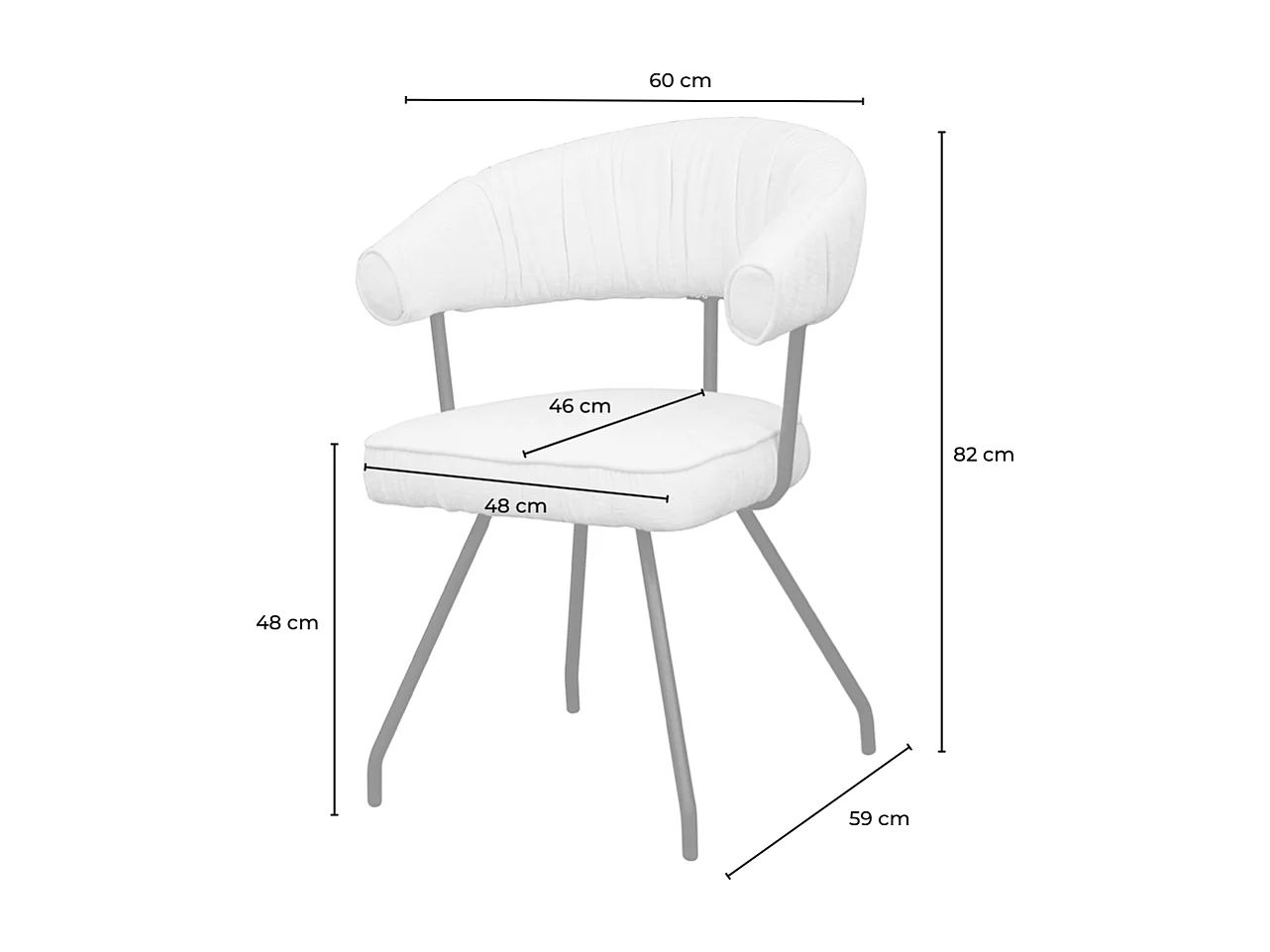 Chaise - marron tissu tissé - RUNA