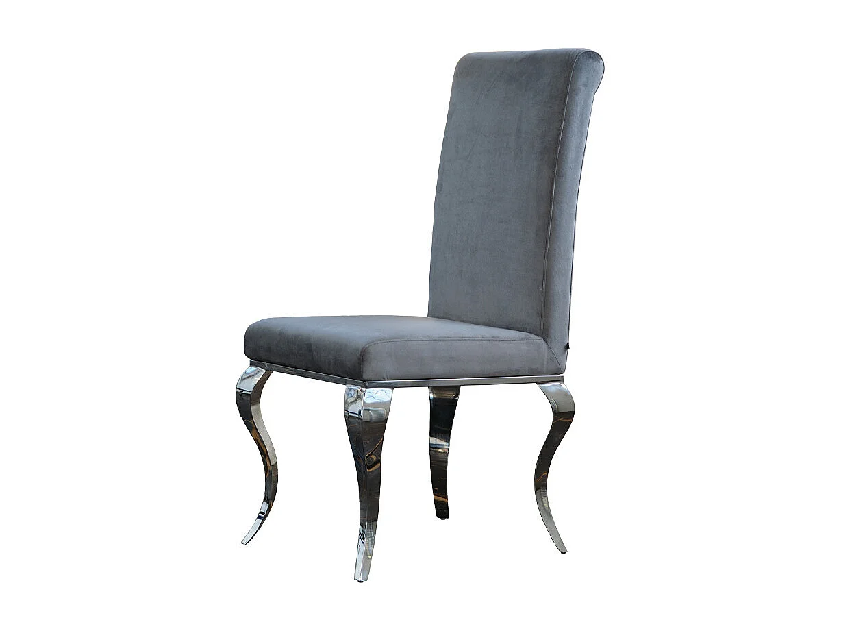Chaise rembourrée - Gris Velours - LEIA