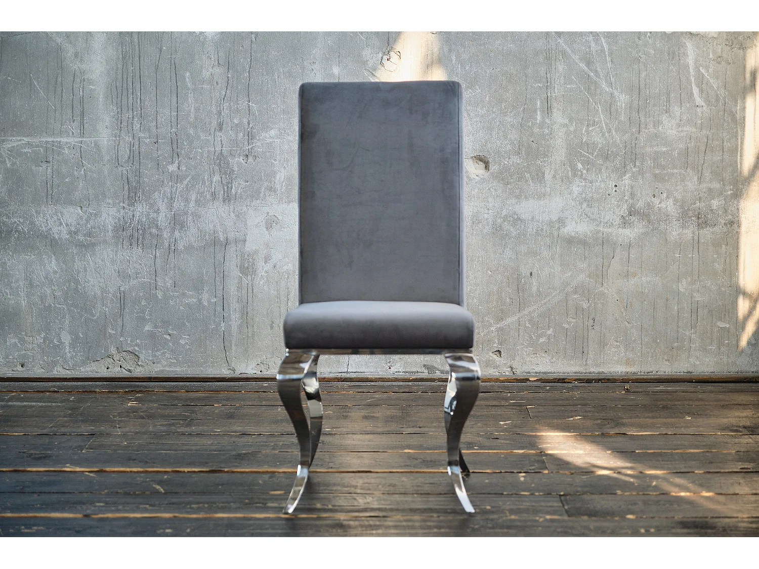Chaise rembourrée - Gris Velours - LEIA