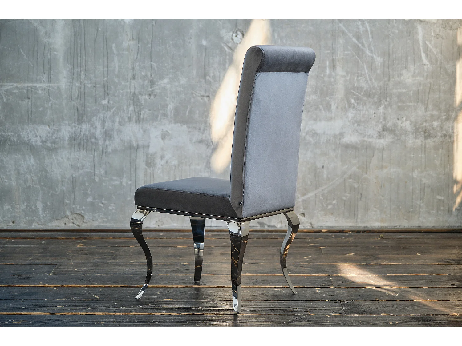 Chaise rembourrée - Gris Velours - LEIA