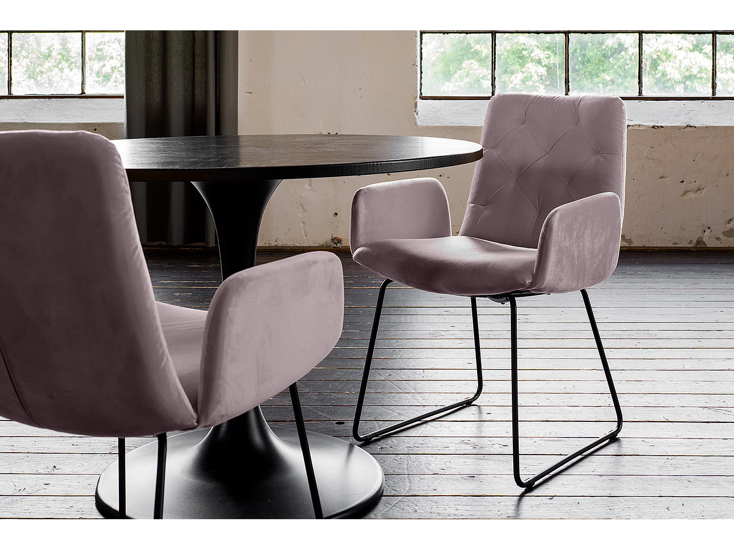 Esszimmerstuhl - Grau Velvet - NEW CHARME