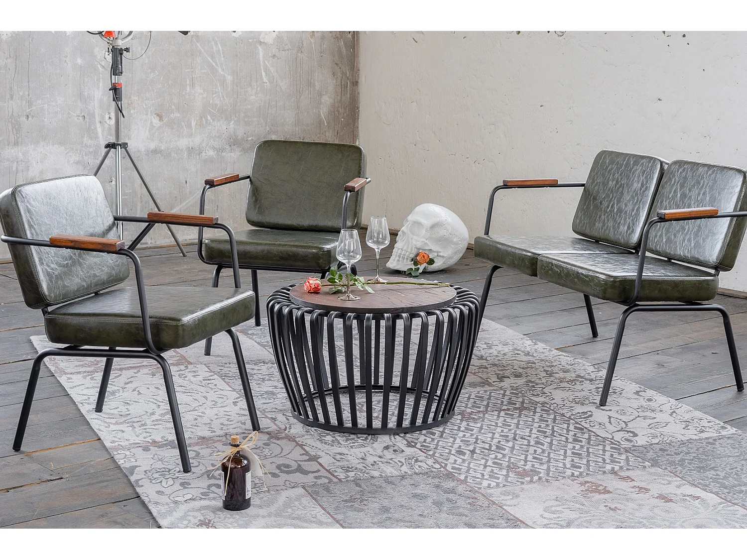 Silla - Verde cuero sintético - VISU