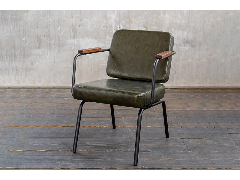 chaise - Vert similicuir - VISU