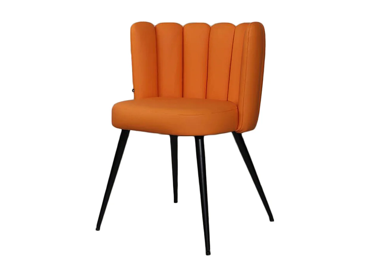 Silla tapizada - naranja piel sintética - JADA