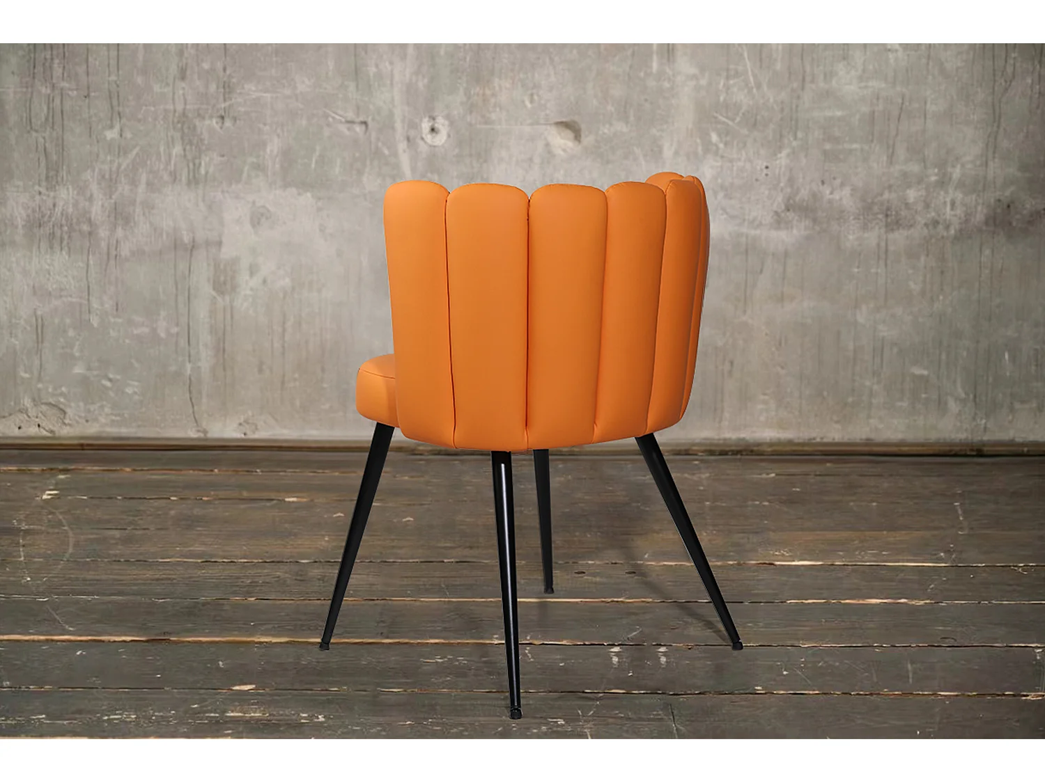 Silla tapizada - naranja piel sintética - JADA