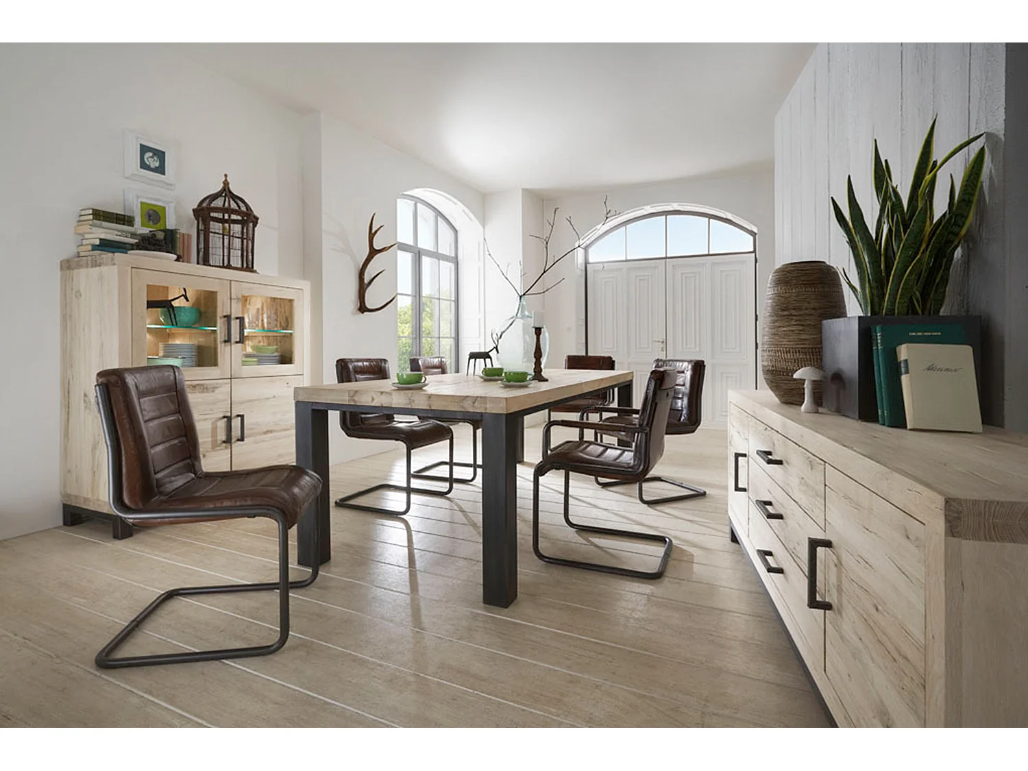 Esstisch - Anthrazit Metall - 180 x 100 cm - NELA