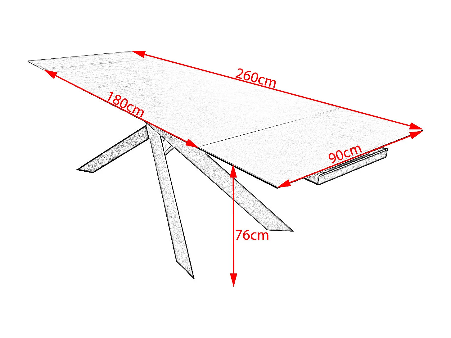 Eettafel - Grijs Glas - 180 x 90 cm - NOLDOR