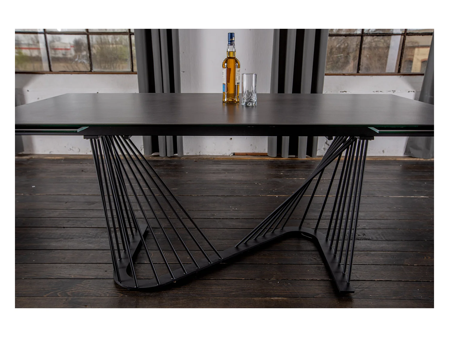 Ausziehtisch - Schwarz Glas - 180 x 90 cm - ELOISE