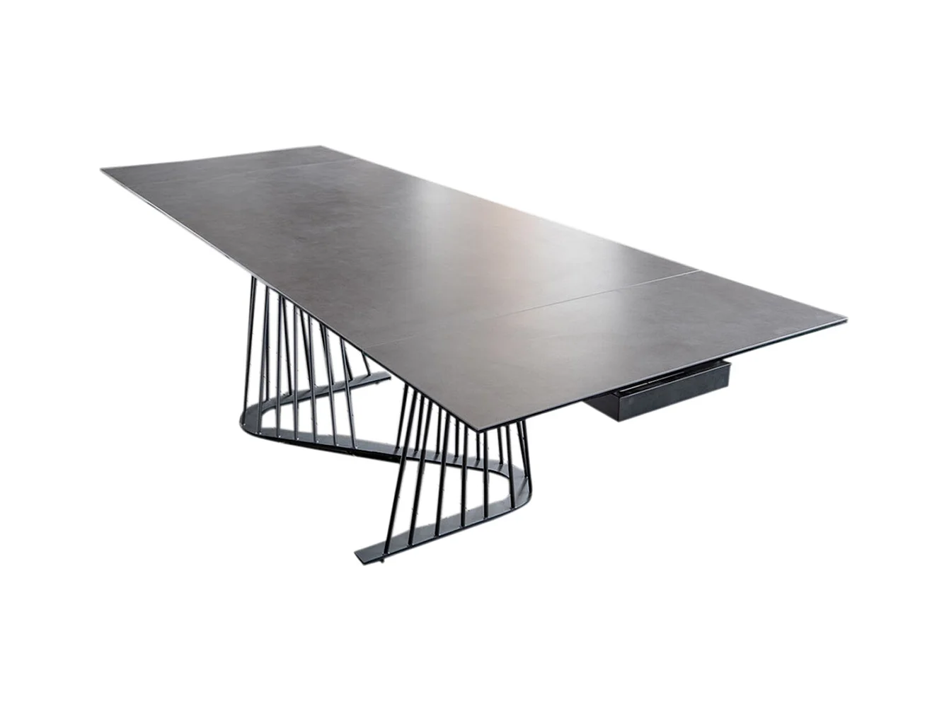 Ausziehtisch - Schwarz Glas - 180 x 90 cm - ELOISE