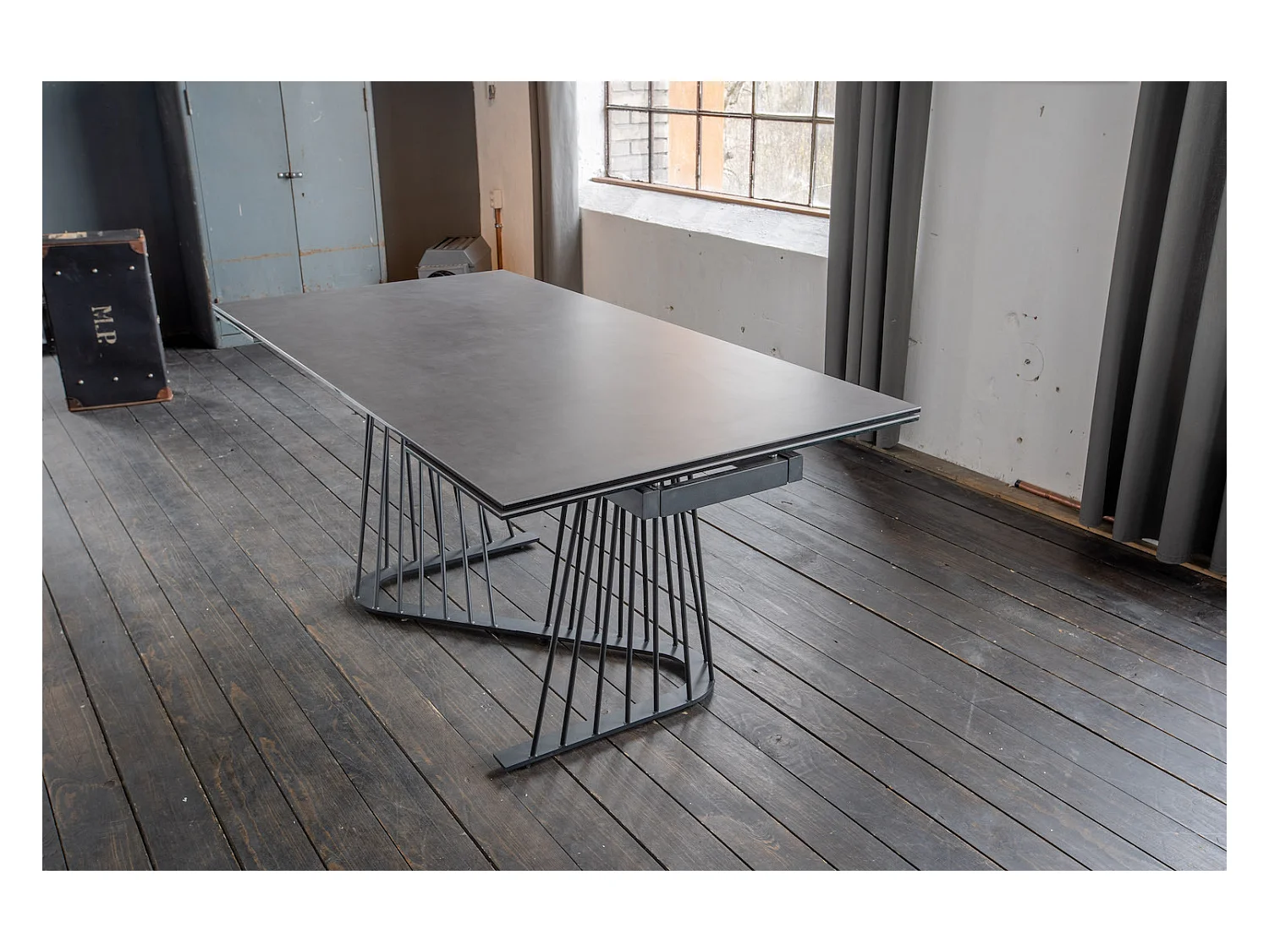 Ausziehtisch - Schwarz Glas - 180 x 90 cm - ELOISE