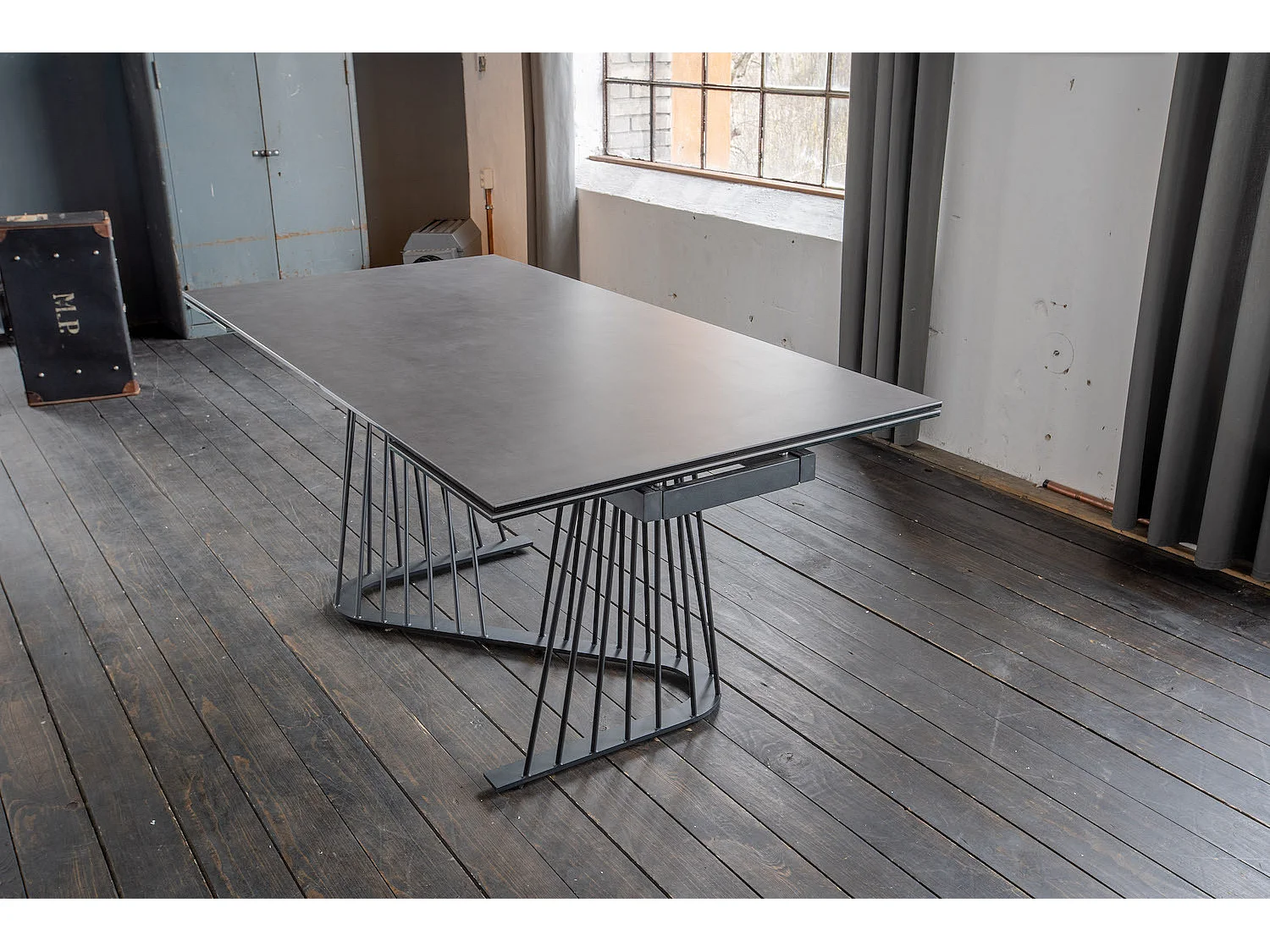 Ausziehtisch - Schwarz Glas - 180 x 90 cm - ELOISE