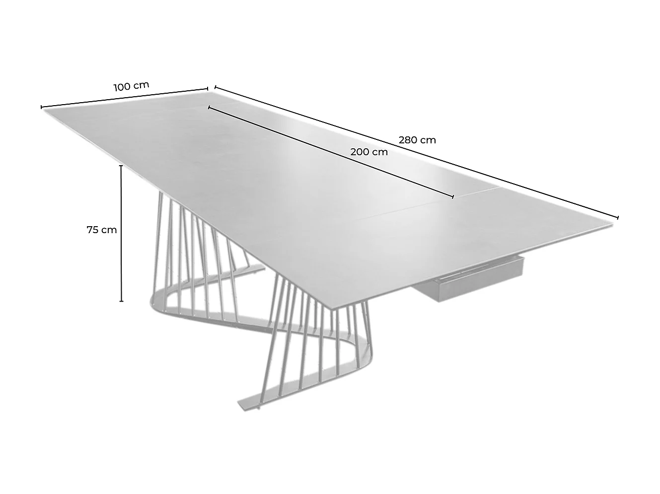 ELOISE - Zwart Glas - 200 x 100 cm - ELOISE