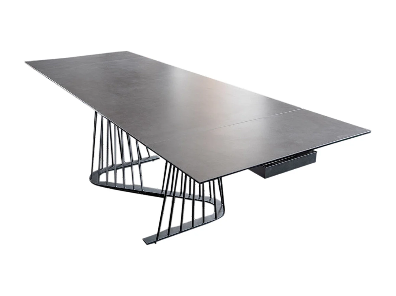 Ausziehtisch - Schwarz Glas - 200 x 100 cm - ELOISE