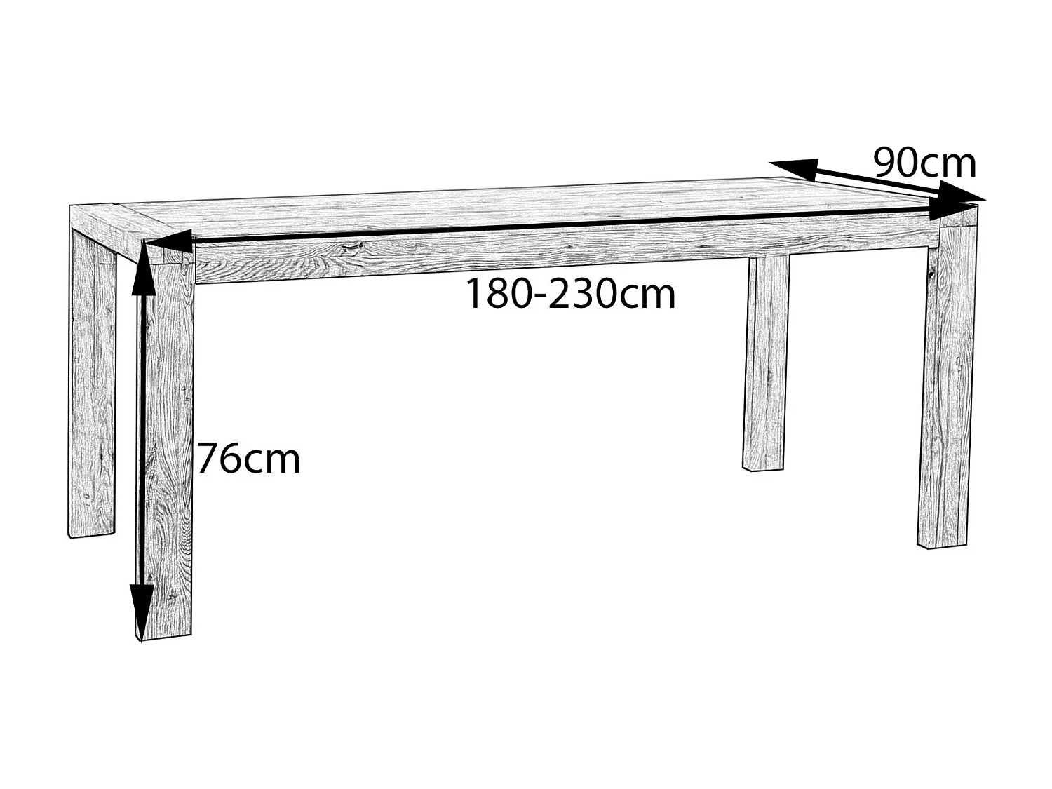Eettafel - Hout Hout - 180 x 90 cm - LIAN