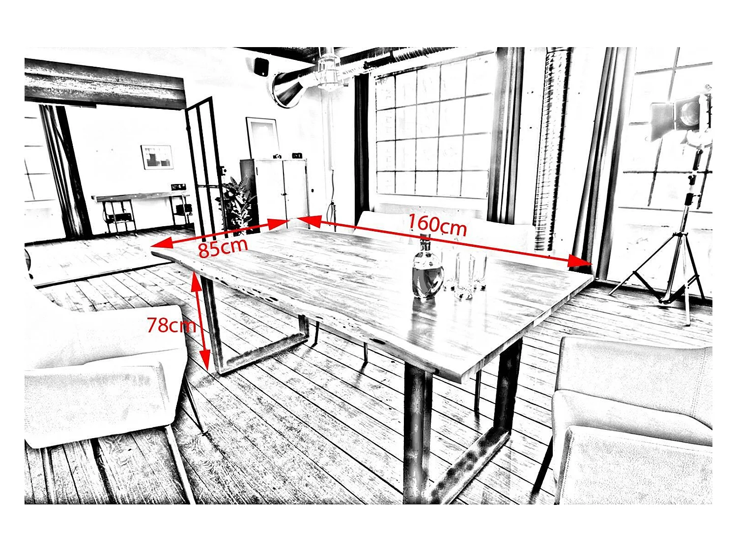 Esstisch - Holz Holz - 180 x 90 cm - LORE